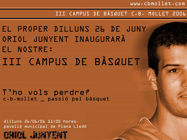 Oriol Junyent invitado en el III Campus de Basket del C.B. Mollet