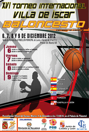 XVI Torneo Internacional Cadete “Villa de Íscar”: plantillas, calendario y horarios