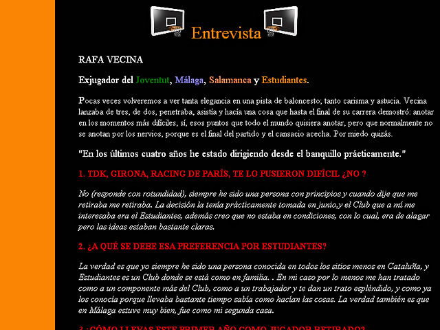 Entrevista a RAFA VECINA (1999)