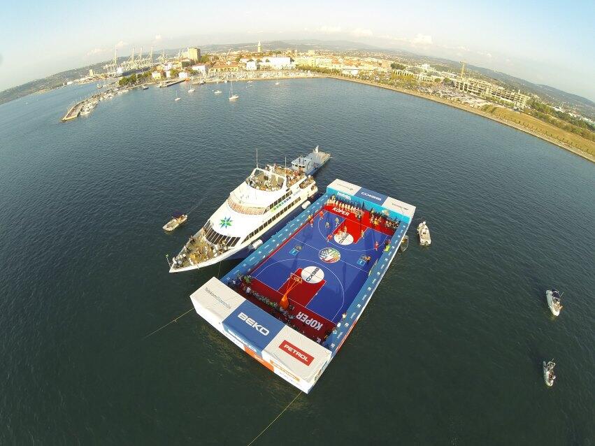 Basket sobre las olas: atractiva promoción del Eurobasket en Eslovenia