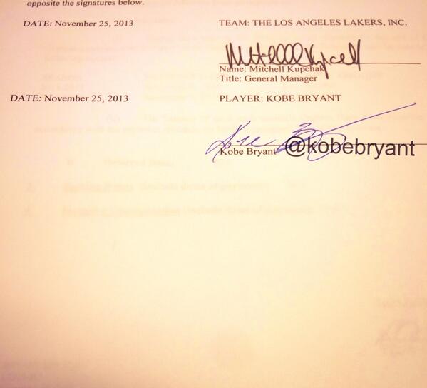 Kobe Bryant renueva por los Lakers y seguirá siendo el mejor pagado