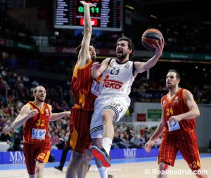 Felipe Reyes, líder del Madrid en la victoria ante el Galatasaray (93-78)