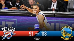 Stephen Curry resucita a los Warriors y empata la serie (1-1)