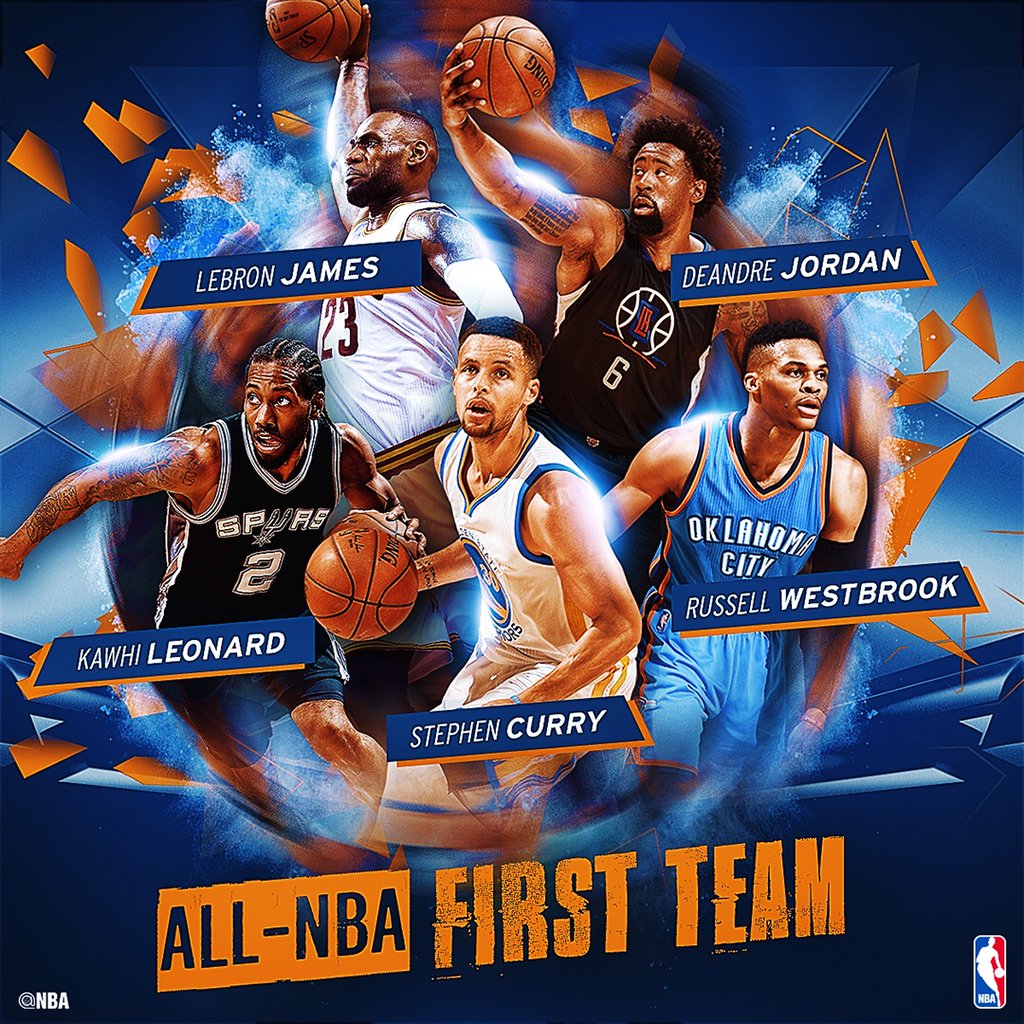 Mejor Quinteto NBA: Curry, Westbrook, Leonard, James y ¡DeAndre Jordan!