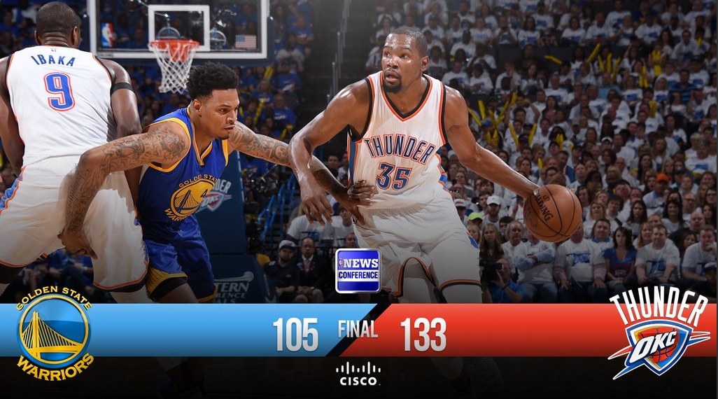 Los Thunder van muy enserio. Westbrook y Durant ponen el 2-1 en la serie