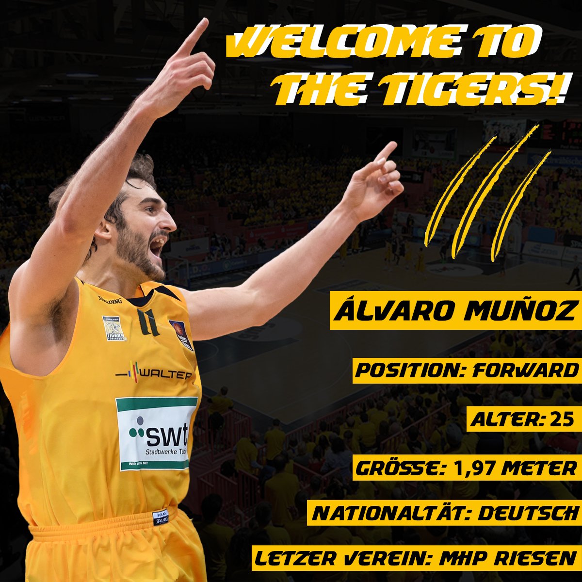 Herr Álvaro Muñoz: el alero español repetirá en Alemania firmando por Walter Tigers