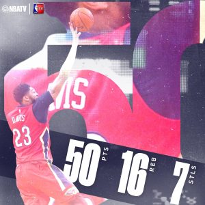 Anthony Davis presenta candidatura a MVP con una actuación nunca vista