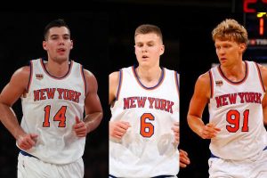 Los tres amigos en New York: Willy, Kristaps y Kuzminskas
