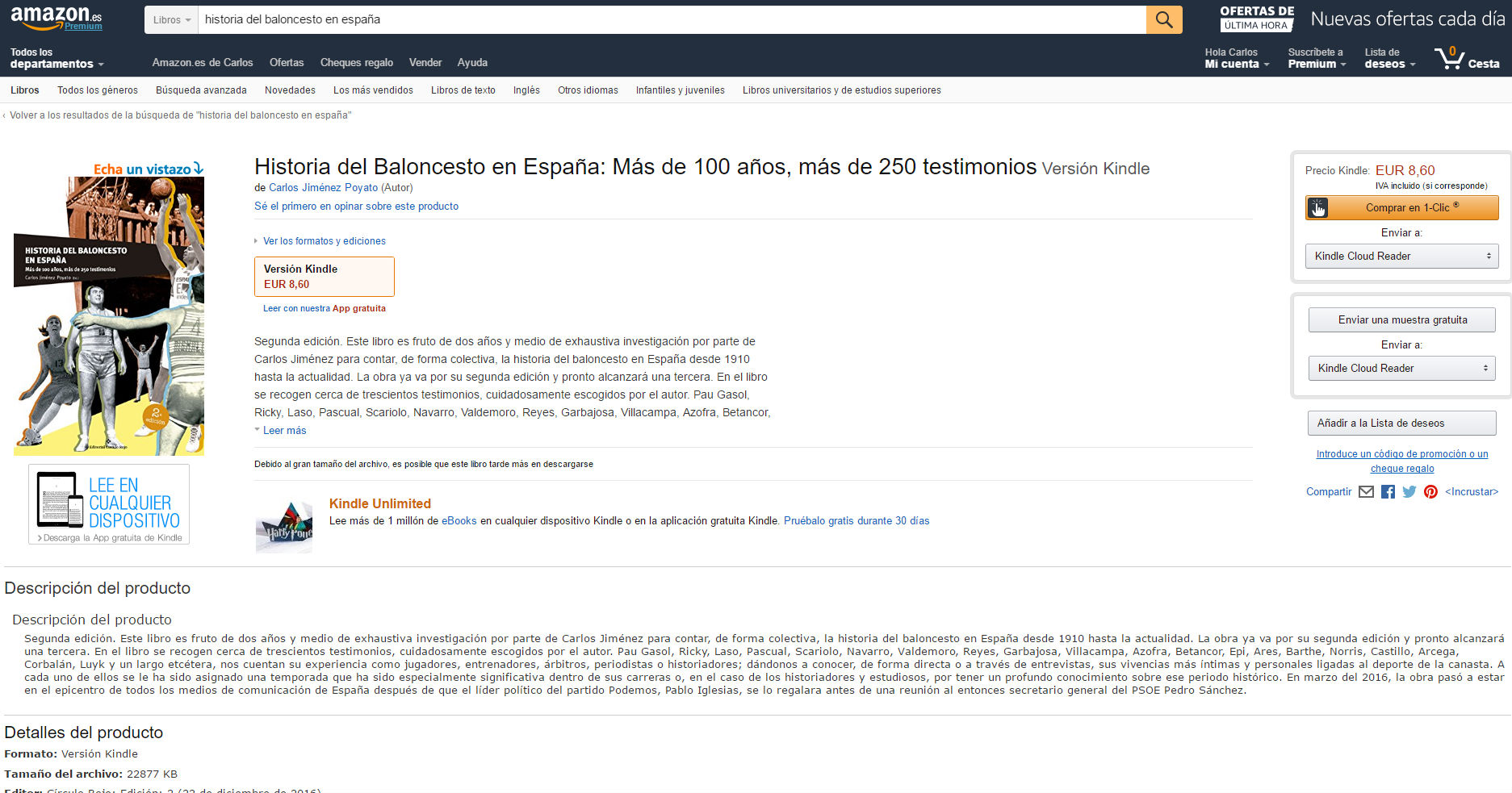 El libro Historia del Baloncesto en España, ya en formato electrónico