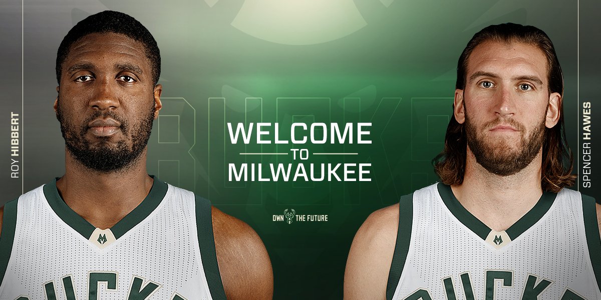 Los gigantes Roy Hibbert y Spencer Hawes llegan a los Bucks de Antetokounmpo