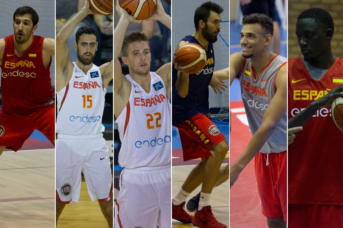 Selección española: Oriola, Sastre, Sáiz, Rabaseda, Vives y Diop, en la pre-lista