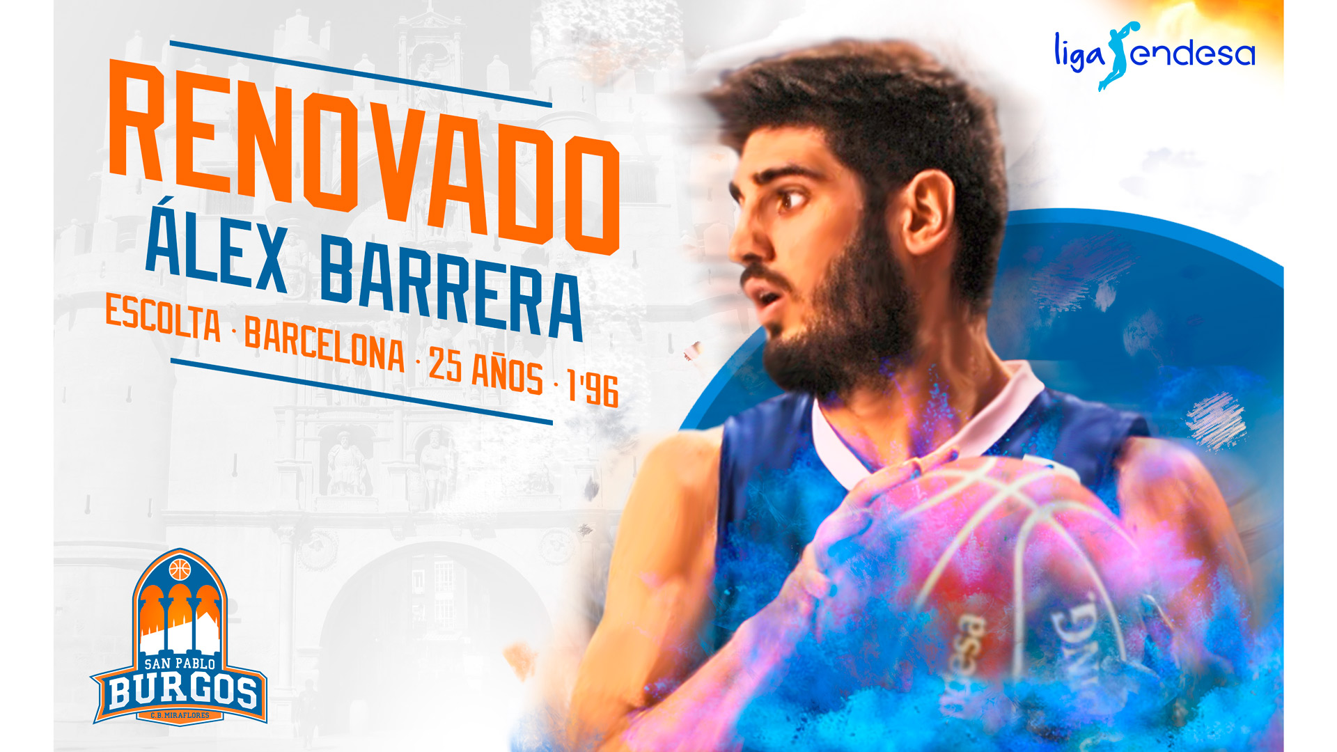 Álex Barrera renueva con Burgos y vivirá su tercera experiencia ACB