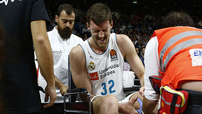 Contratiempos para el Madrid: Kuzmic se perderá toda la temporada; Randolph, 3 semanas