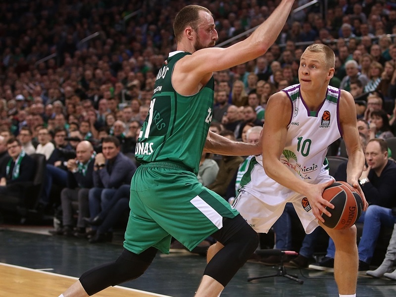 Unicaja deja escapar el triunfo en el tramo final ante Zalgiris (79-77)