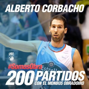 Alberto Corbacho, 200 partidos con Monbus Obradoiro a triple limpio