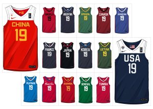 Uniformes de las federaciones de baloncesto 2019