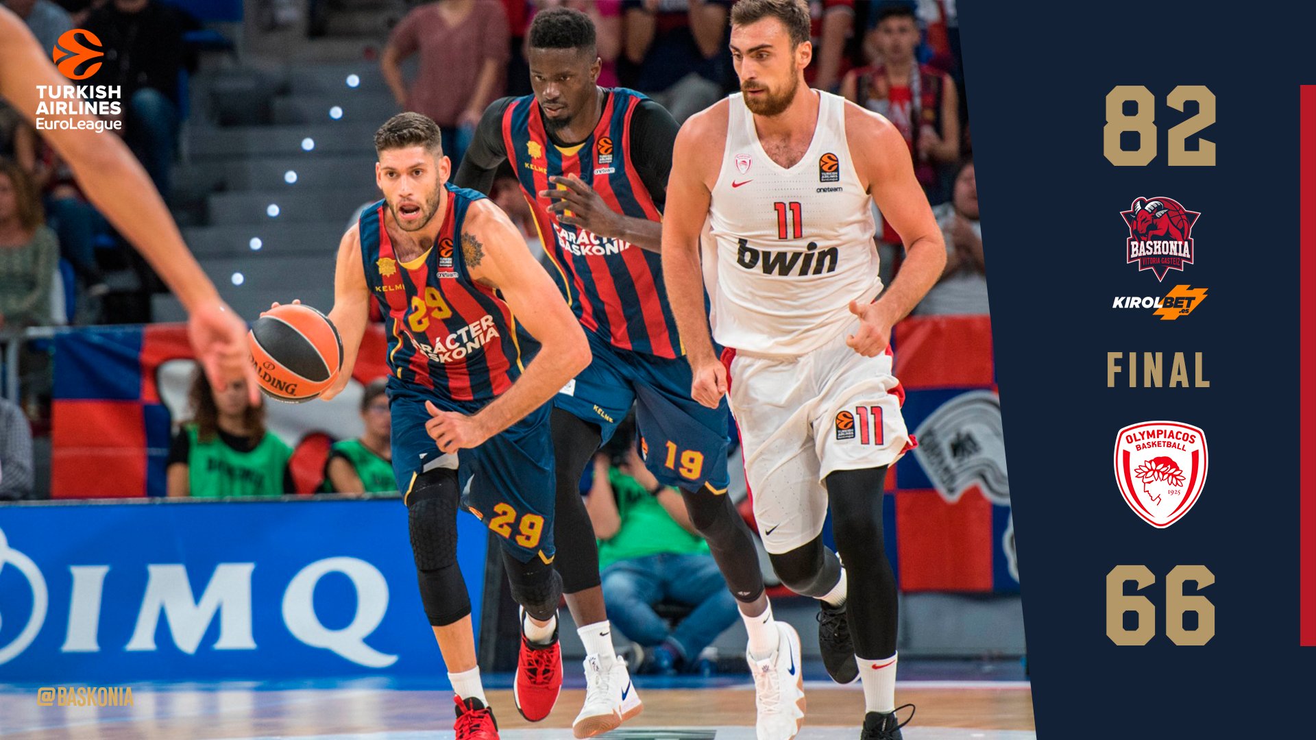 El dúo Shengelia-Fall domina los aros en la victoria de Baskonia (82-66)