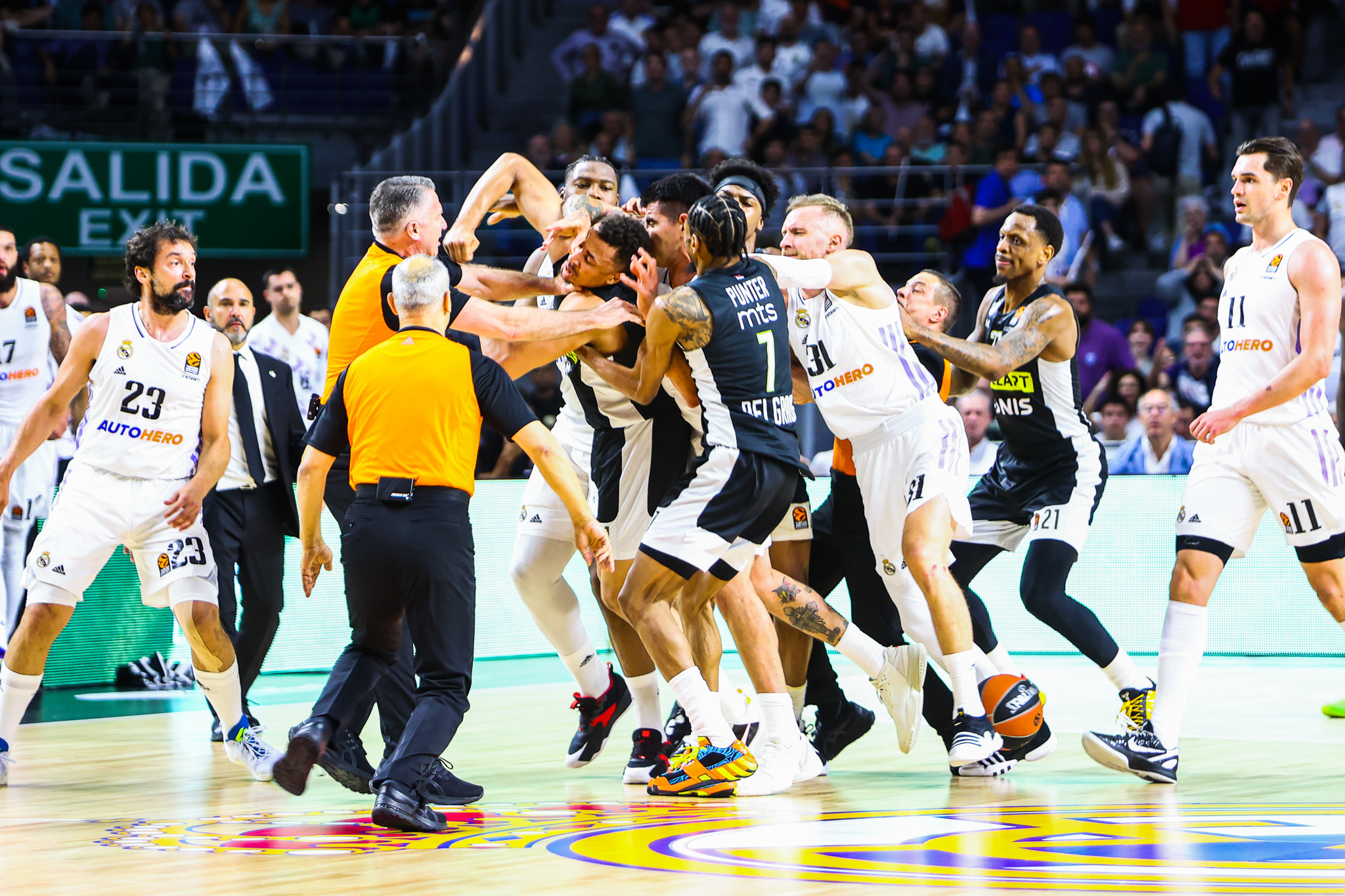 Pelea Real Madrid – Partizan: las posibles sanciones de la Euroliga
