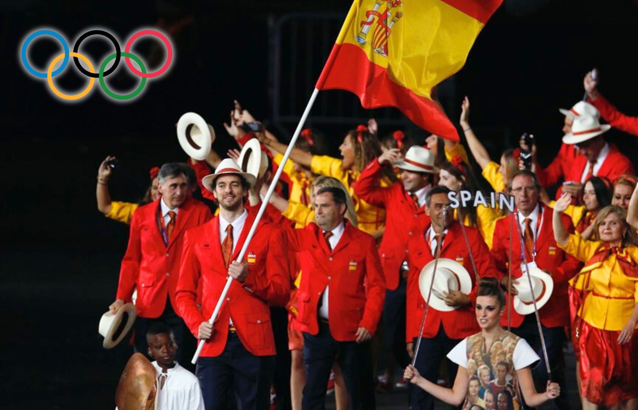 Todos los abanderados de baloncesto en la ceremonia de los Juegos Olímpicos