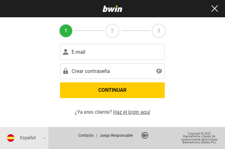 Bwin registro