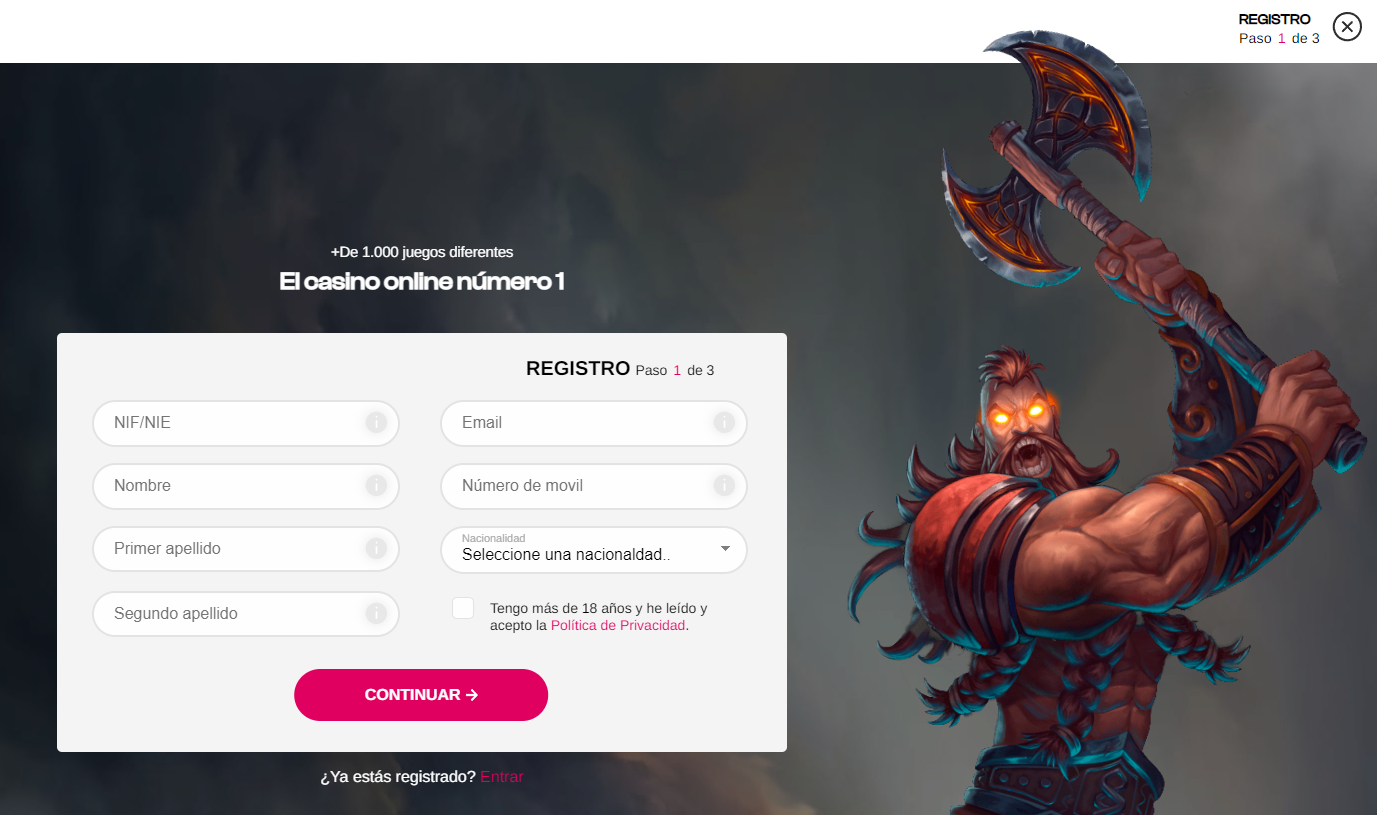 Pasos para el registro