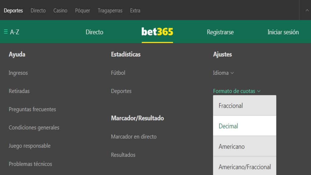 cuotas bet365