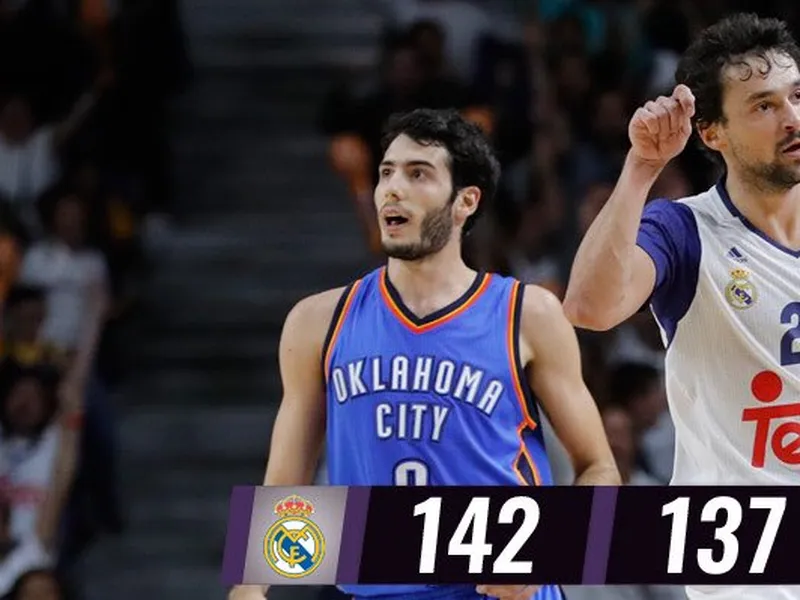 La exhibición de Llull lleva al Real Madrid a derrotar a los Thunder (142-137)