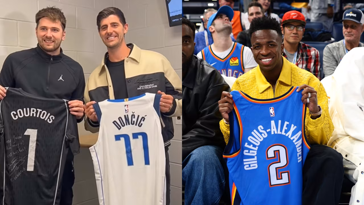 Courtois y Vinicius fueron a la NBA, pero al brasileño se lo critican
