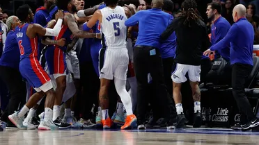 Pelea multitudinaria en Detroit con sanciones para varios jugadores