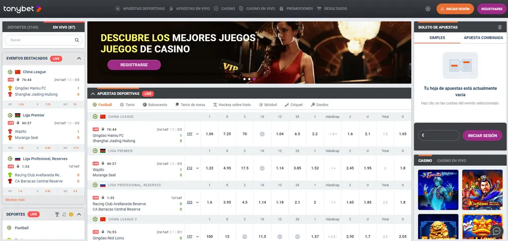 Tonybet Espa&ntilde;a