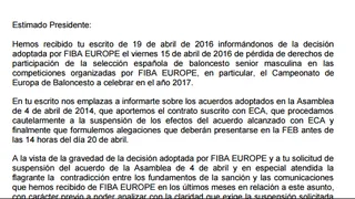 La ACB responde a FEB: duda de la legalidad de la sanción FIBA y defiende su acuerdo