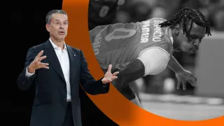 Un aliviado Pedro Martínez celebra la mejor de las noticias en Valencia Basket tras ganar al Barça 