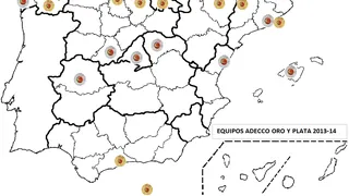 El mapa del basket en España