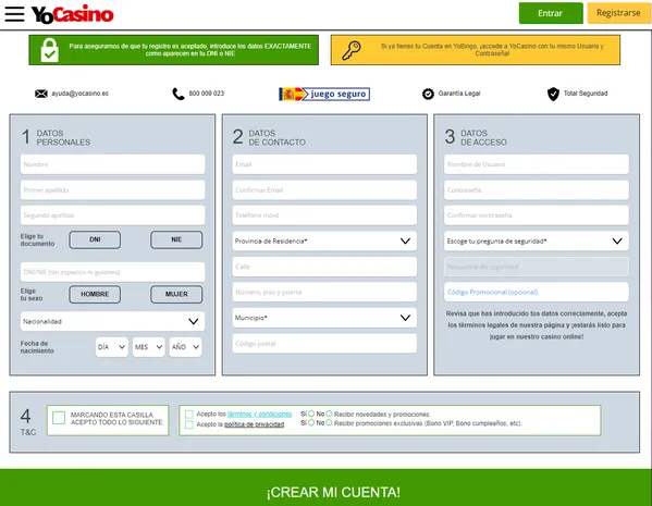 yocasino codigo promocional