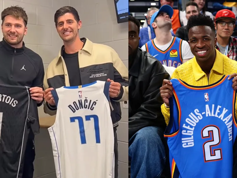 Courtois y Vinicius fueron a la NBA, pero al brasileño se lo critican