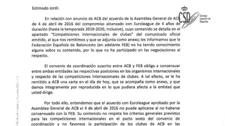 La FEB insta a Euroliga a no suscribir acuerdo alguno con la ACB