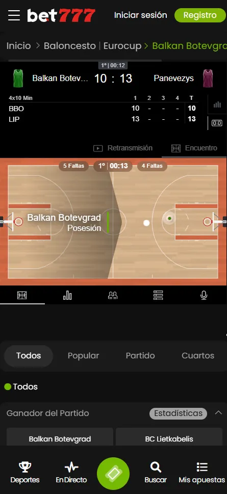 Apuestas baloncesto casino777