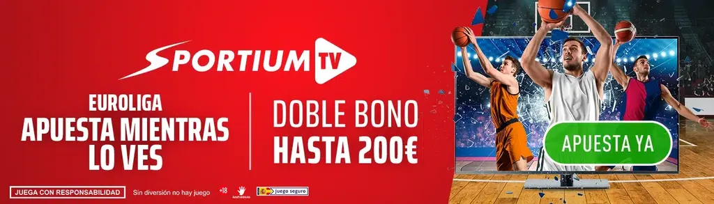 Bono de Sportium para cuotas y apuestas de baloncesto en Solobasket hasta 200 euros, Euroliga, ACB, Liga Endesa, NBA