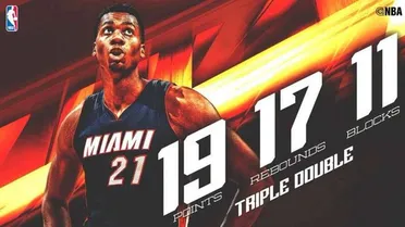 Hassan Whiteside necesita 105 partidos para su tercer triple-doble con +10 tapones