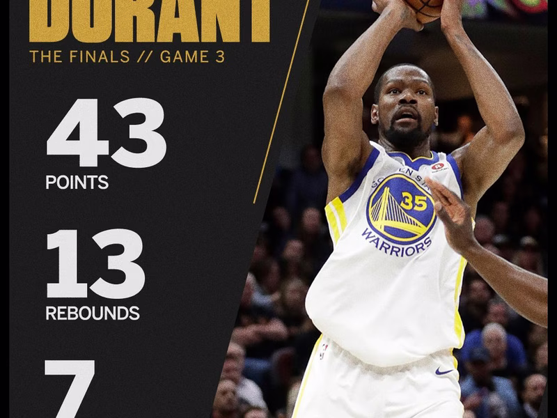 NBA Finals Game III: Kevin Durant pone a los Warriors a una victoria del título