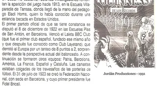 Libro de Récord Guiness contempla Terrassa como primera ciudad en España donde se practicó el baloncesto y Eladi Homs, su inductor