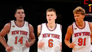 Los tres amigos en New York: Willy, Kristaps y Kuzminskas