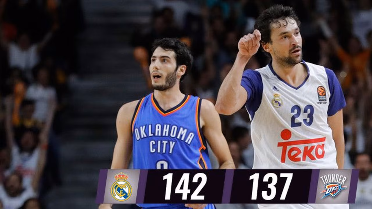 La exhibición de Llull lleva al Real Madrid a derrotar a los Thunder (142-137)