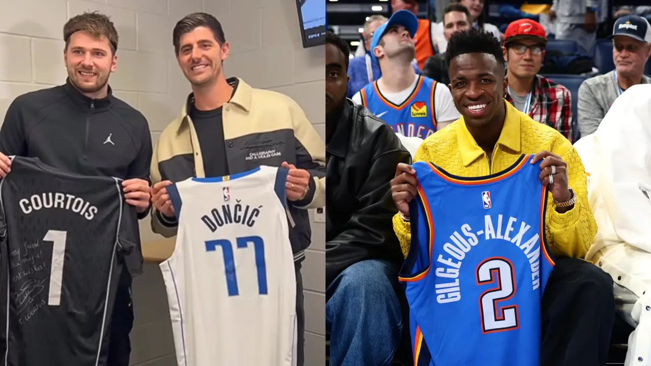 Courtois y Vinicius fueron a la NBA, pero al brasileño se lo critican