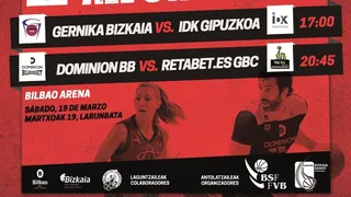 Sesión doble Gernika-Bilbao Basket en el 75 aniversario de la Federación de Bizkaia