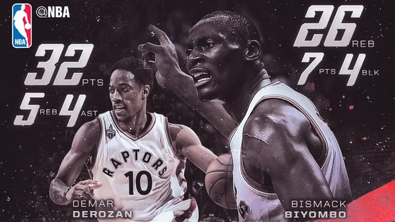Biyombo y DeRozan, héroes de Toronto; los Cavs pierden su imbatibilidad