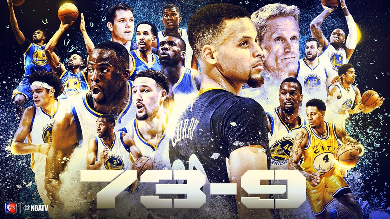 Los Warriors (73-9), el mejor equipo de la historia; Kobe Bryant se despide con 60 puntos