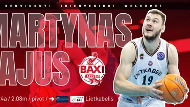 Juventud y centímetros para BAXI Manresa: llega Martynas Sajus
