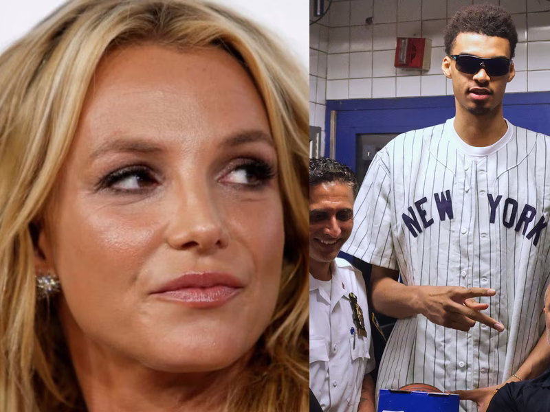 Britney Spears recibió una bofetada al intentar tomarse una foto con Wembanyama