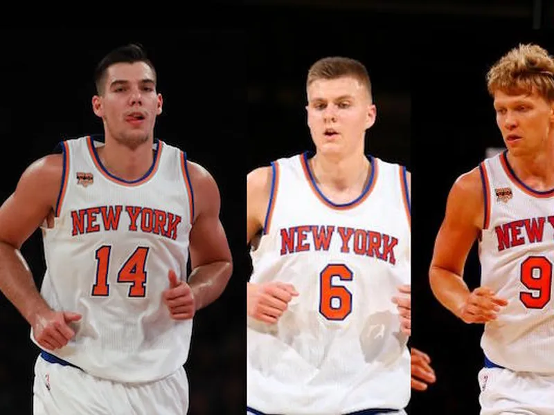 Los tres amigos en New York: Willy, Kristaps y Kuzminskas